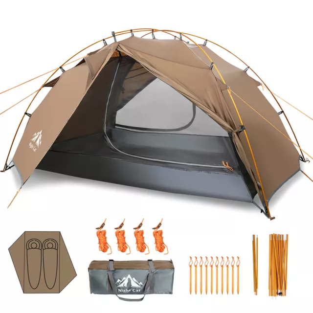 2 Man Person Camping Tent Waterproof Windproof Room Hiking Fishing Shelter