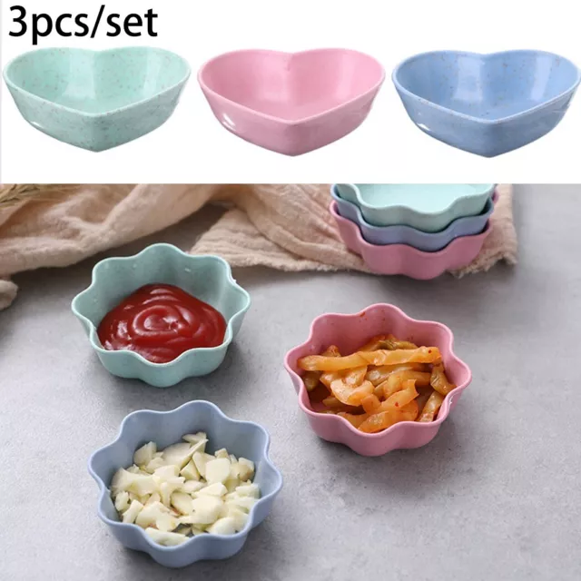 Beautifully Designed Wheat Straw Condiment Bowl Set Mini Dishes for Dips