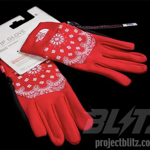 Supreme × NORTH FACE Bandana Etip Glove Supreme The North Face Bandana Gloves Black Men's - FW14 - US