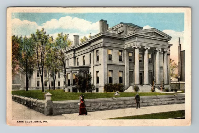 Erie PA- Pennsylvania, Erie Club, Outside View, Vintage Postcard