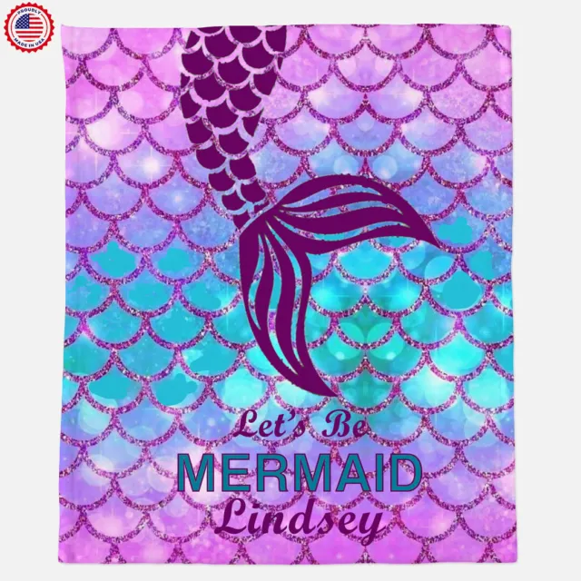 Mermaid Baby Blanket, Mermaid Tail Blanket,Ocean Nursery Blanket,Mermaid Bedding