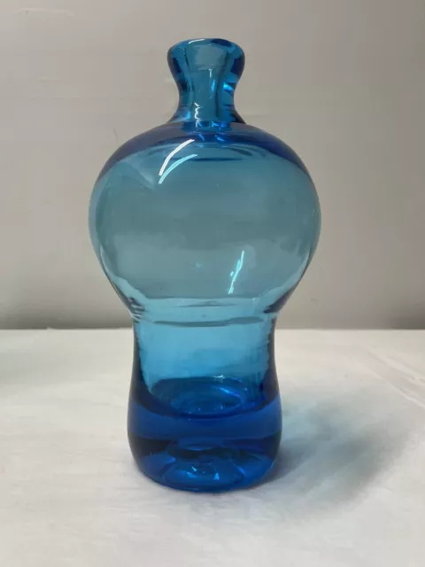 Greenwich Flint Craft Blue Vase. Mid Century Modern. Blenko Era