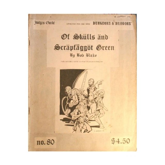 Judges Guild D&D Module Of Skulls and Scrapfaggot Green (3rd) Fair+