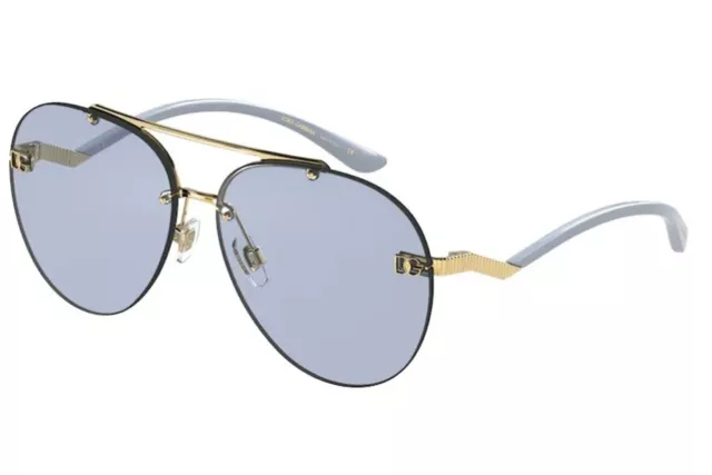 Dolce & Gabbana Men's Gold-Tone/Blue Aviator Sunglasses DG2272 02/72 61 13 Italy 2