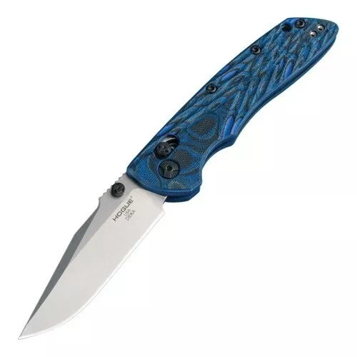 Hogue Knife Deka Folder CPM 20CV Clip Point Blade G-Mascus Blue G10 Frame 24273