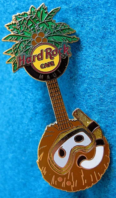 MAUI HAWAII SNORKLING SCUBA DIVER COCONUT FACE PALM GUITAR Hard Rock Cafe PIN LE