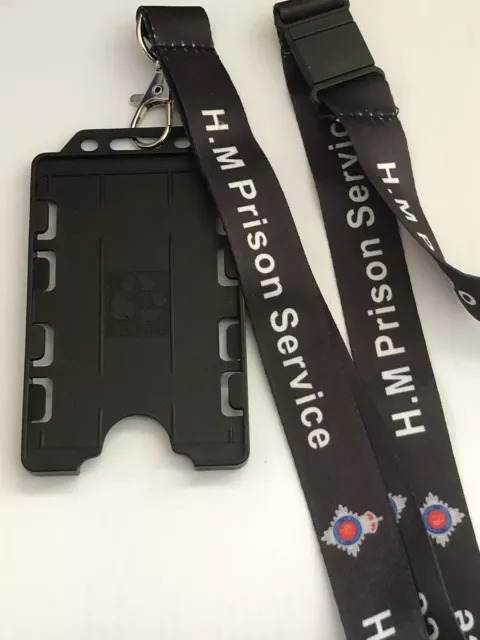 HMP HM Prison Service Printed Lanyard & Double Cardholder-King Charles Design