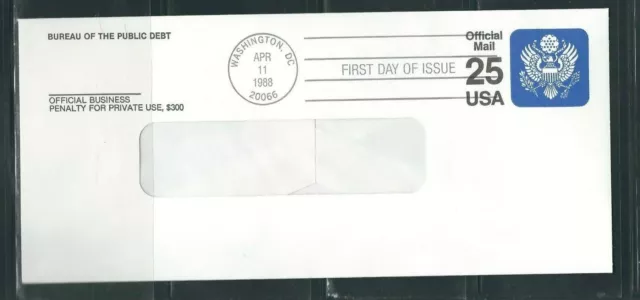 US SC # UO77 Official Mail FDC . No Cachet