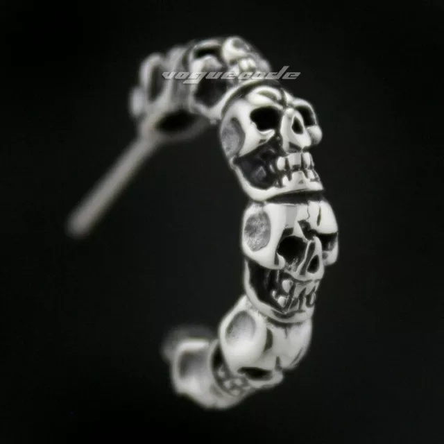 Orecchini Borchie Gotici Argento Sterling 925 Uomo Biker Punk Regalo 8M010B