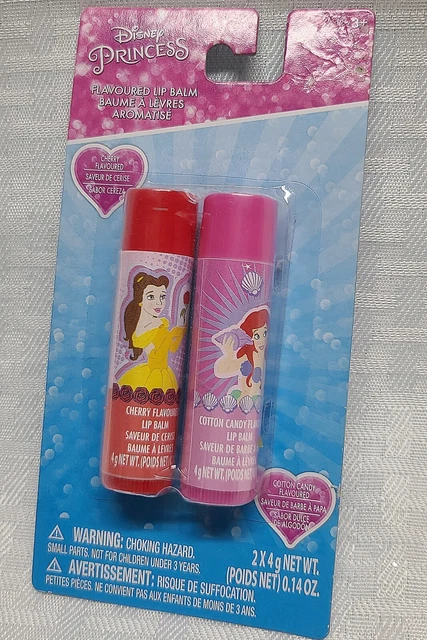 Disney Princesses 1 Cherry & 1 Cotton Candy Flavored Lip Balm 0.14oz Chap Stick