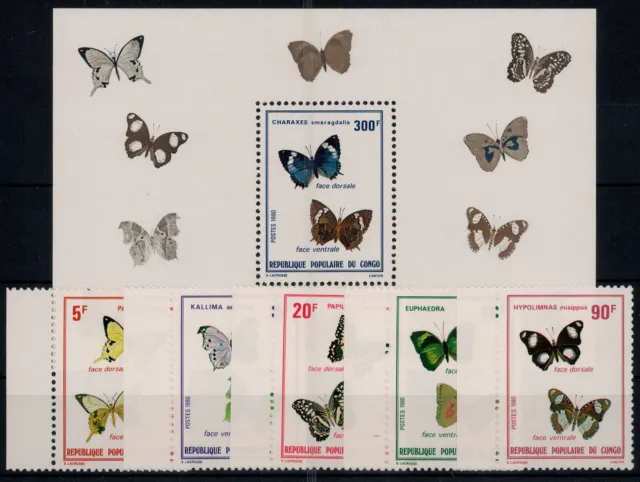 Kongo Brazzaville; Schmetterlinge 1980 kpl. **  (41,-)
