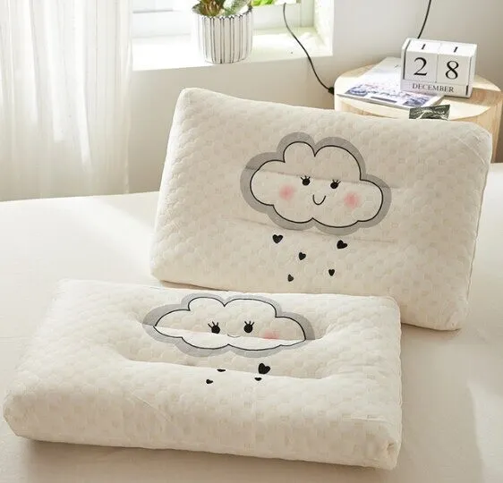 3 pieces Kids Pillow Natural Latex Baby  For Sleeping Cartoon Print Child 2-12y