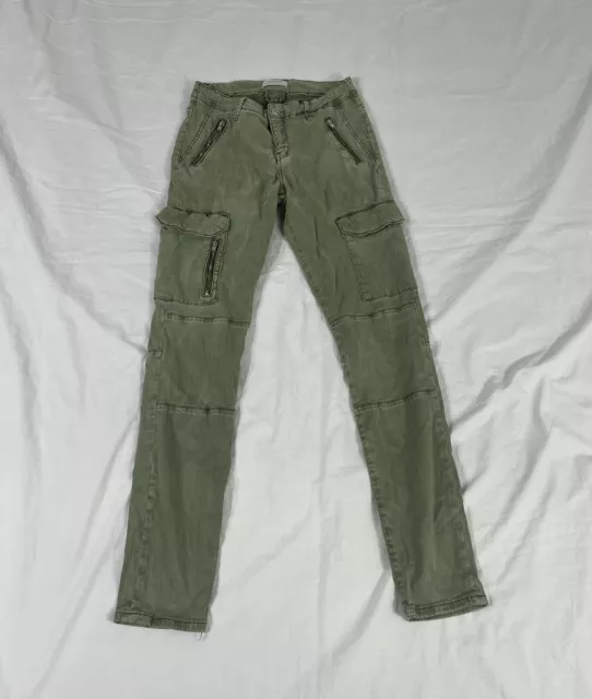 Zara Women Green Zipper Cargo Skinny Pants Size 4