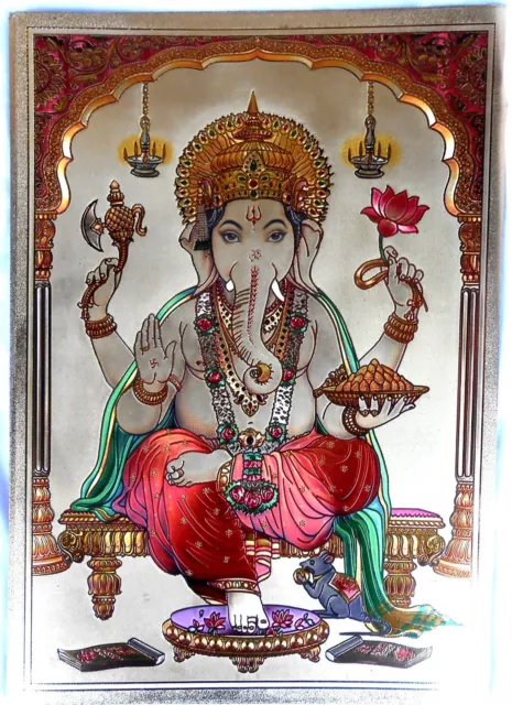 BILD Ganesha GANESH Prägedruck INDIEN Poster Kunststoff Vorlage Tattoo edel (33