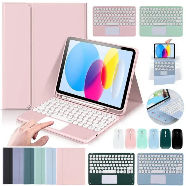 Smart Case + Bluetooth Keyboard Mouse For iPad 6/7/8/9/10th Gen Air 3 4 5 Pro 11