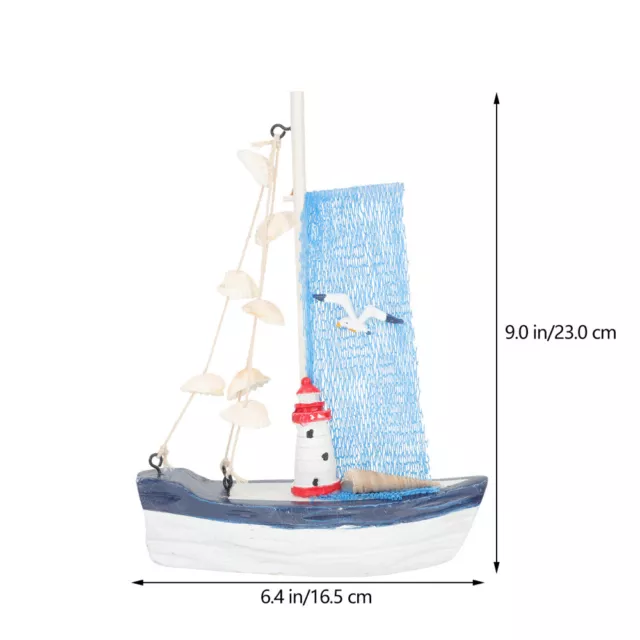 Miniatures Blue Net Lighthouse Sailboat Banquet Decorations Bedromroom Indoor 3