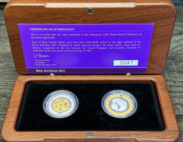 Australia RAM 2006 50c Selectively Gold Plated Silver Proof Coin Royal Set-Low #