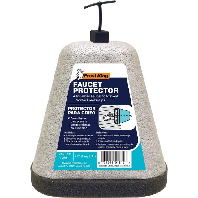 Frost King Gray 7.5 In. Oval Faucet Cover Freeze Protection FC1 Pack of 24 Frost