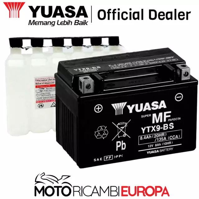 YUASA AGM YTX9-BS 8Ah Batteries moto 12V (DIN 50812)