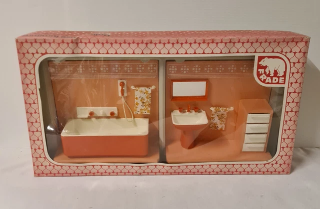 Meubles De Poupée Frade En Bois – Mobilier Miniature Vintage Années 70 – Occasion