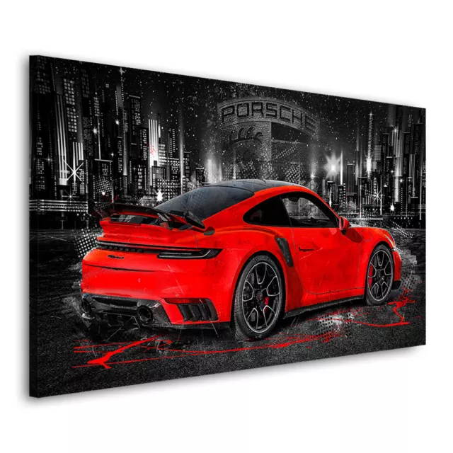 Acrylglasbild Porsche 911 Turbo Dark Red City Wandbild Auto Bilder Büro-Bild