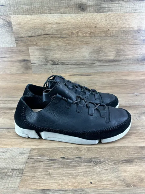 CLARKS ORIGINALS MENS 12 Trigenic Flex Leather Lace Up Sneakers Shoes ...