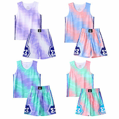 Kids Boys Girls Sport Outfits Tie Dye Print T-shirt Top Shorts Set Loungewear