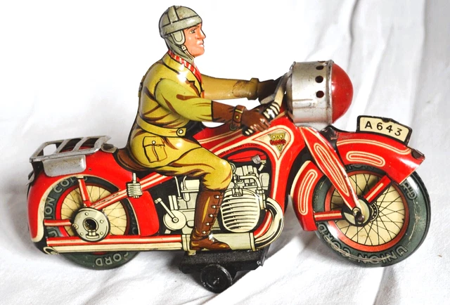 Jouet Ancien Moto à Friction – Tôle – Cord PN Allemagne – Années 1960
