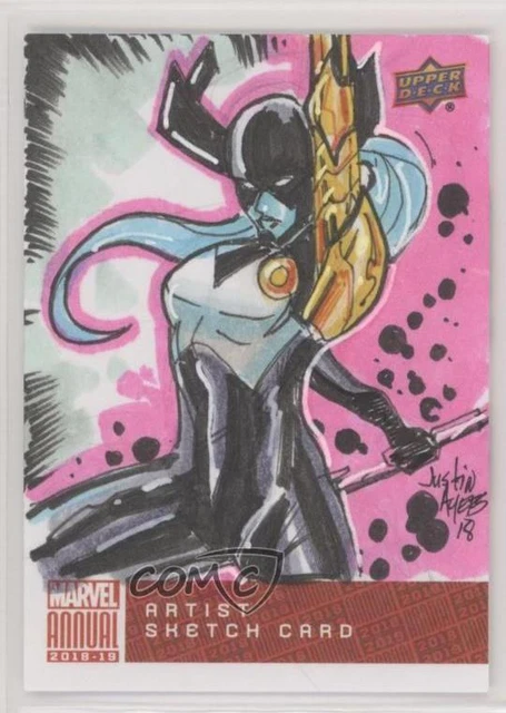 2018-19 Upper Deck Marvel Annual Sketch Cards 1/1 Justin Ayers #SKT Auto 0q7x