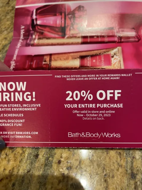 Bath & Body Works Coupon - 20% Off Entire Purchase- Exp 10/29/23