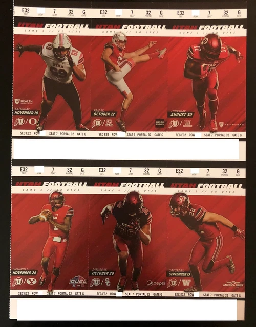 2018 Utah Utes Football Collectible Ticket Stub - Choose Any Home Game