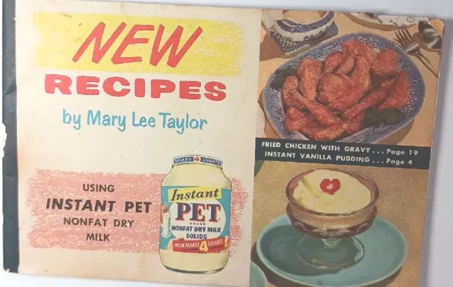 1955 Instant PET Nonfat Dry Milk Solids Recipe Booklet Main Dish Dessert Sides