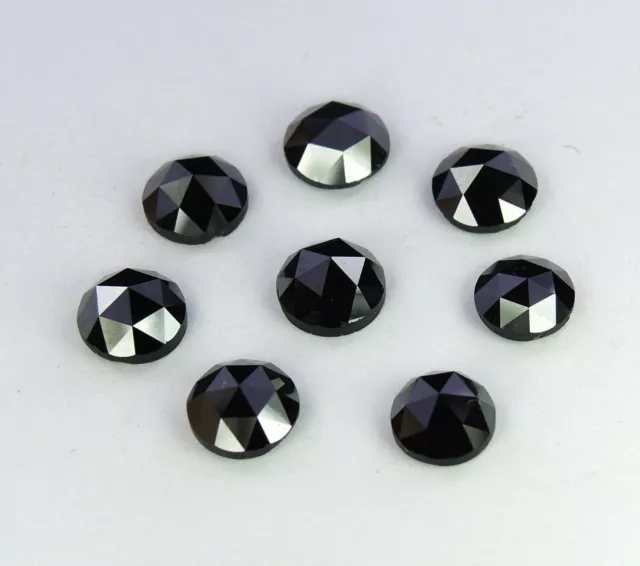 Natural Loose Diamonds Round Rose Cut Black I3 Clarity 1 Pcs Scoop 6.00 MM J7-7 2