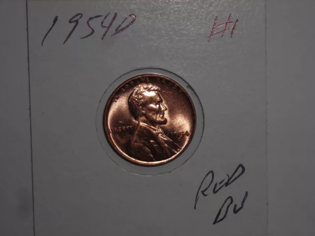 wheat penny 1954D LINCOLN CENT 1954-D GREAT RED BU 1954-D LOT #1 RED UNC