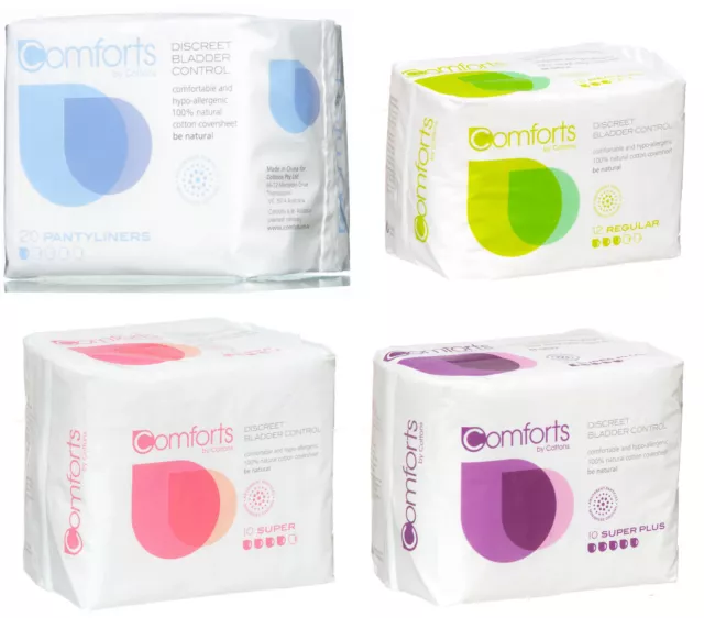 Tampons d'incontinence de contrôle discret de la vessie Cottons Comforts 100 % coton