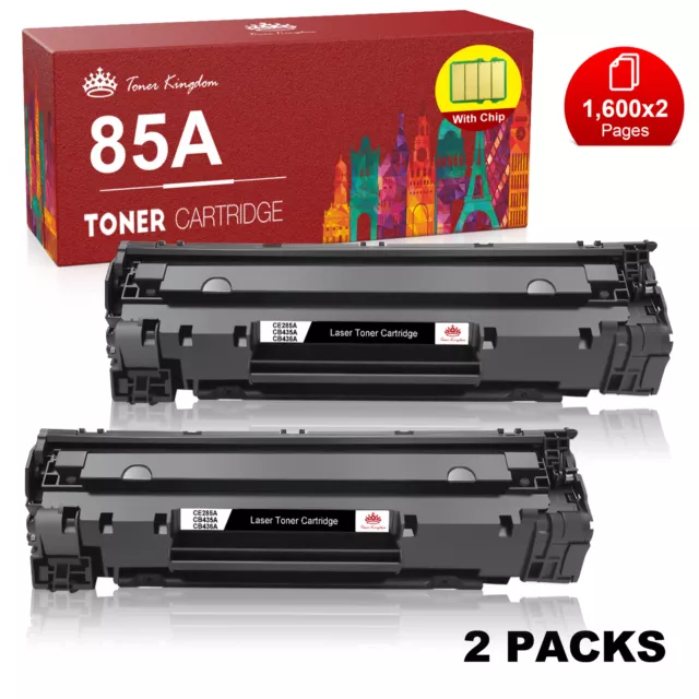 2PK CE285A 85A Black Toner Cartridge for HP LaserJet P1102W P1102W M1217nfw MFP