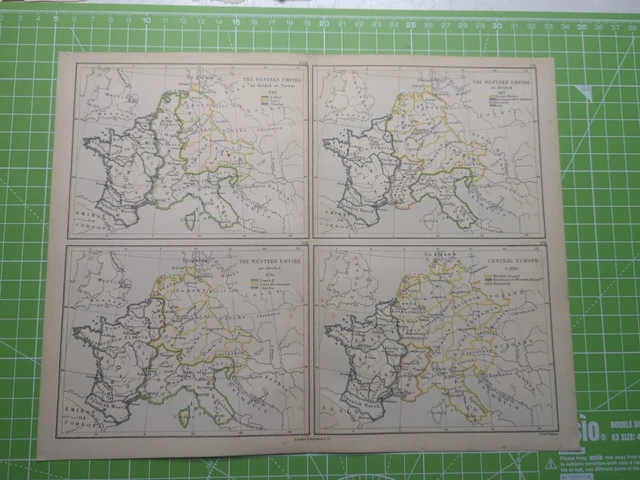 1882 The Western Empire 843 870 887 C.980Map - Weller