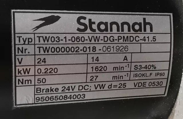 Lotto ricambi montascale Stannah Motore riduttore freno tw03-1-060-vw-dg-pmdc-41 2