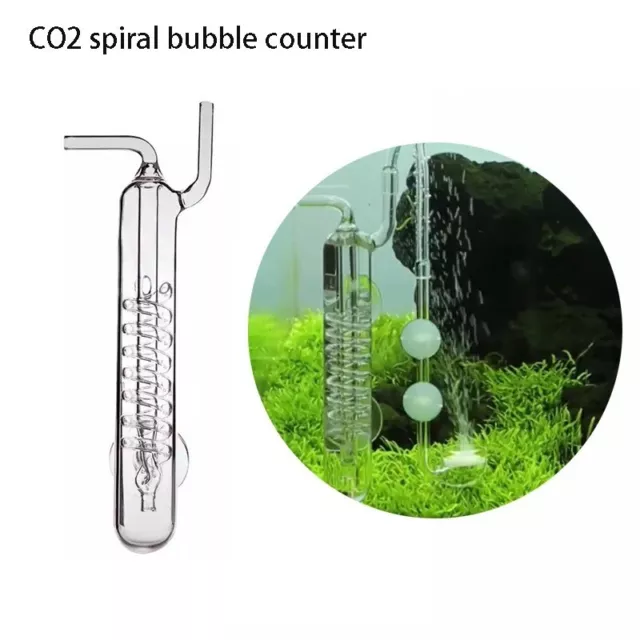 Aquarium CO2 Diffuser Spiral Glass Atomizer Fish Tank Aquatic plant Growth Media