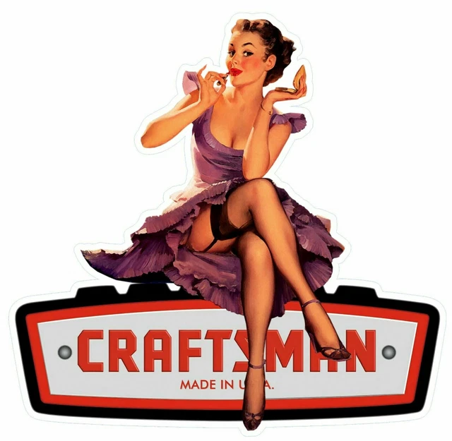 CRAFTSMAN TOOL STICKER Decal Sexy Girl Mechanic Toolbox Sign Chest Usa