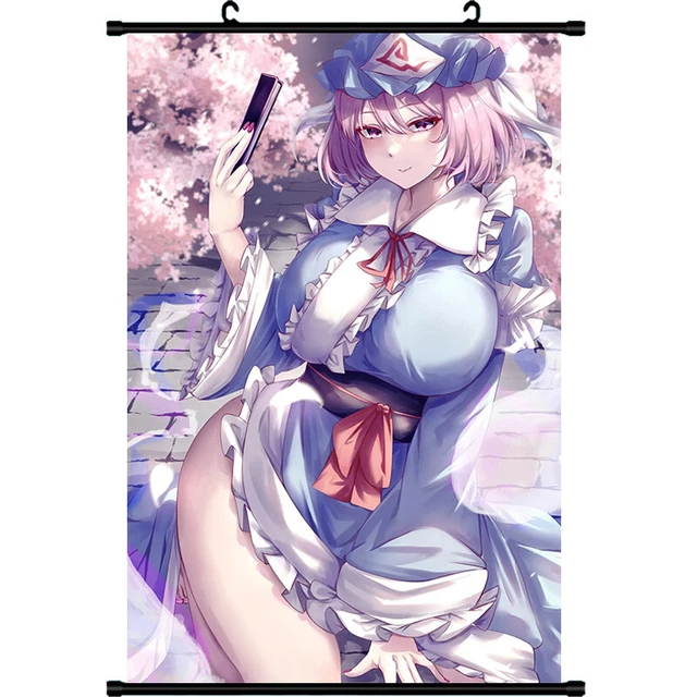 touhou saigyouji yuyuko Cosplay Poster Home Decor Wall Scroll Painting 60X90cm