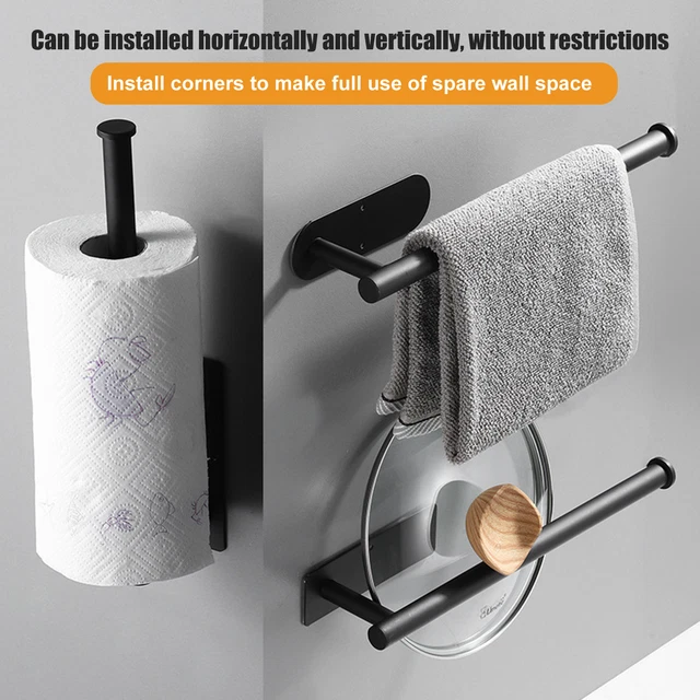 Organizador de película plástica multipropósito para cocina con soporte de almacenamiento de papel montado en pared