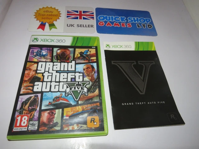 Jeu GTA V (Grand Theft Auto 5) Complet Sur Xbox 360 - Version FR, Très Bon état
