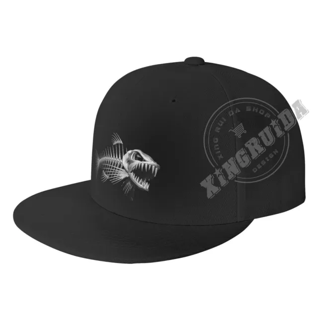 Bone Fish Cap Unisex Baseball Hat Adjustable Flat Brim Cap Sports Hip-Hop Hats