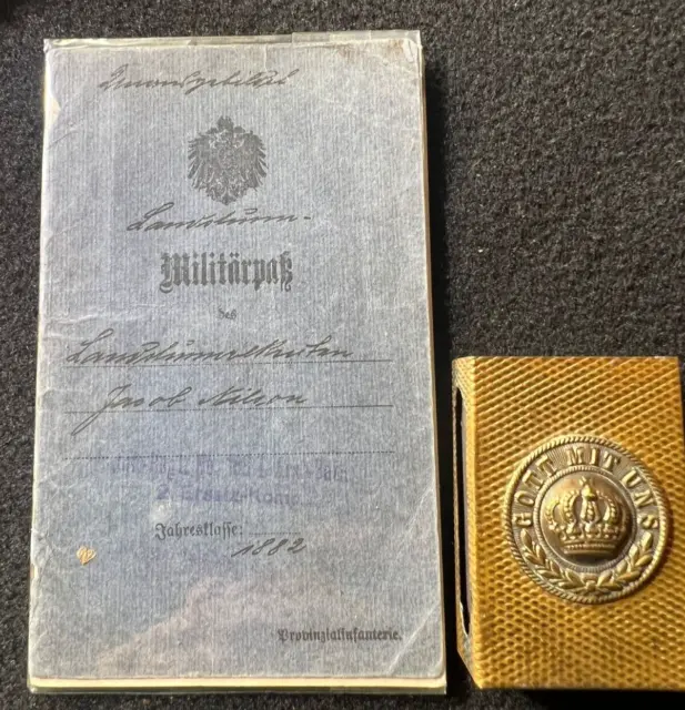 WWI German Original Militärpass NILSON Inf Reg 168 - Somme