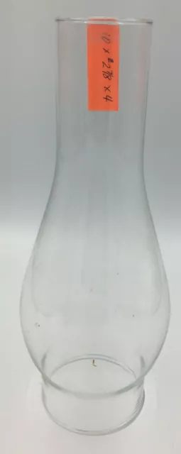 Glass Oil Kerosene Lamp Chimney Globe Shade 10” x 2 7/8” with 4" Bulge