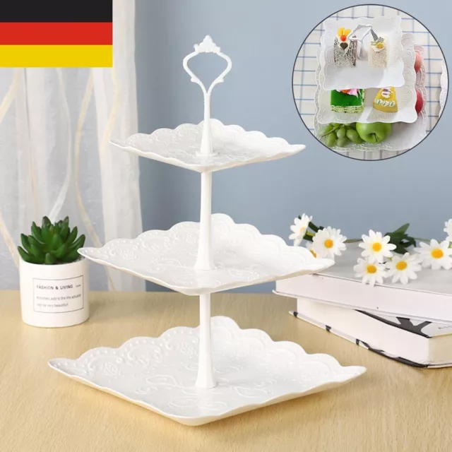 3 Etagere Dessert Display-Kuchenstand Muffin Obst Halter Für Party Hochzeit DE