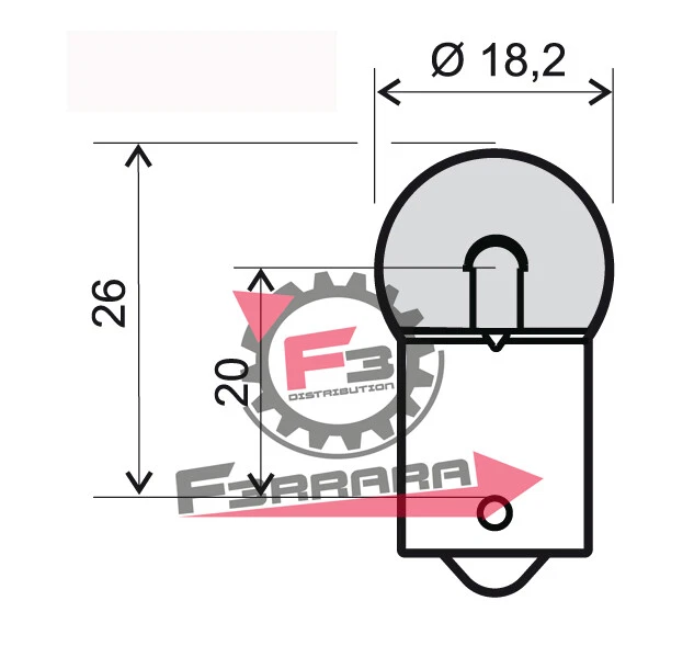 Lampe 12V 5W Sphère BA15S Blanche