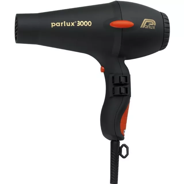 Parlux Super Turbo 3000 Hair Dryer Black includes 2 nozzles + FREE BRUSH