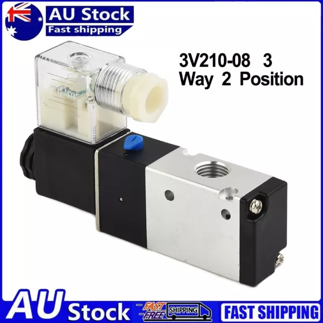 DC-24V Pneumatic Electric Solenoid Air Valve 3-Way 2-Position 1/4" BSPT 1.5MPa